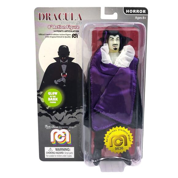 Mego Dracula 8” Glow in the Dark Action Figure 14 Pts Articulation 2019 - Picture 1 of 3